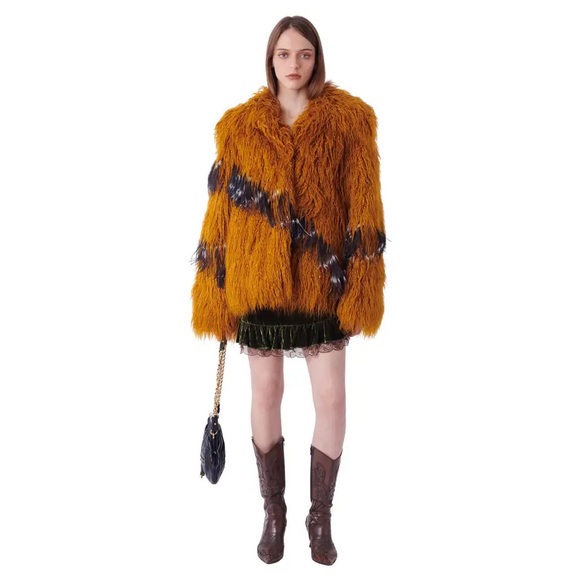 Dries Van Noten 2018 Runway Mustard Faux Shearling Coat - Picture 12 of 16